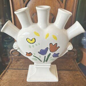 HAPPY Delft Polychrome Tulipiere Vase Delfts Polychroom Molen Tulpenvaas 5 Neck